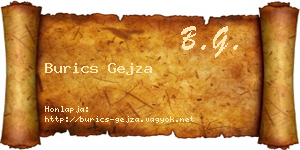 Burics Gejza névjegykártya